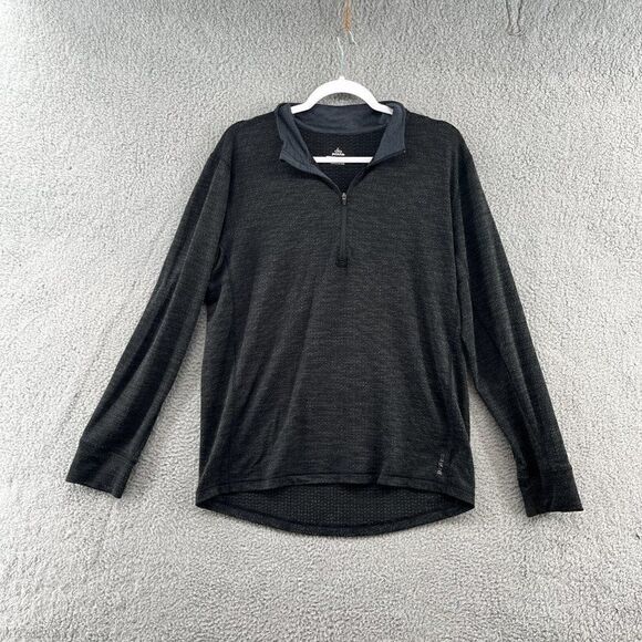 Prana Pratt Quarter Zip Baselayer Gray Large - Picture 1 of 11